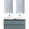BelBagno KRAFT-1200-4C-SO-AO База под раковину подвесная с фрезерованными ручками по всей длине фасада с чет-мя выкатн. ящ., Голубой Мат.,1200x455x500