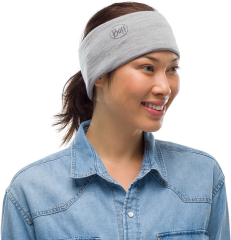 Тонкий шерстяной шарф-труба Buff Wool lightweight Solid Light Grey фото 2