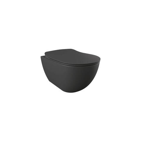 Creavit Free FE322-00BM00E-0000 Унитаз подвесной безободковый с биде, цвет: базальт