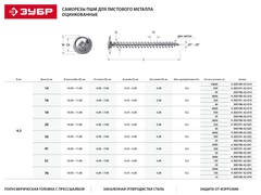ЗУБР ПШМ, 25 х 4.2 мм, цинк, 350 шт, саморез c пресс-шайбой (4-300191-42-025)