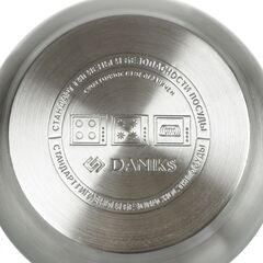 Кастрюля нерж, 3.9 л, с крыш, Daniks, Классика, SD-20, индукц
