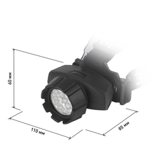 Фонарь ЭРА GB 602 налобный [7xLED, 3xAAA, 4 реж., черный, бл]