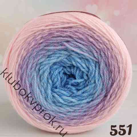 YARNART FLOWERS MERINO 551, Голубой/фиолетовый/розовый