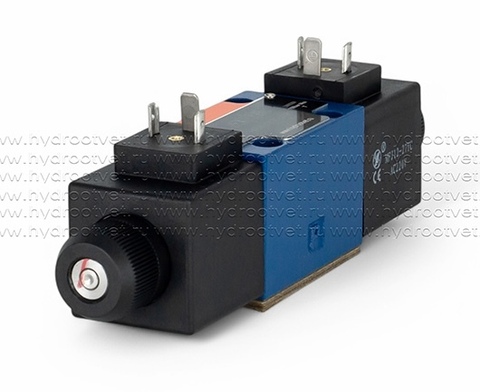 Фото 4WE6C61/OFCW110-50N9K4 - Гидрораспределитель золотниковый Ду 6 с электроуправлением, схема C (574/ОФ), электроуправление W110, возврат - OF = без пружины, с фиксатором