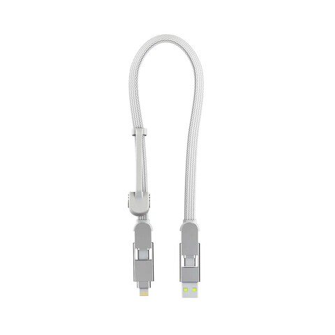Зарядный кабель 6-в-1 Rolling Square inCharge XL, Glacier White (30 см), до 100Вт