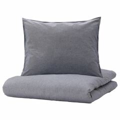 Комплект постельного белья IKEA KOPPARBLAD (КОППАРБЛАД), Односпальный, Темно-серый, 150x200, 50x80 см