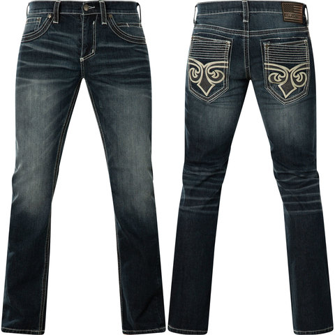 Affliction | Джинсы мужские Ace Fleur Fabl 110SS228 вид спереди и сзади