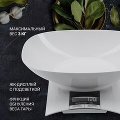 Весы кухонные электронные, Polaris, PKS 0323DL, чаша, точн 1 г, до 3 кг, 6280