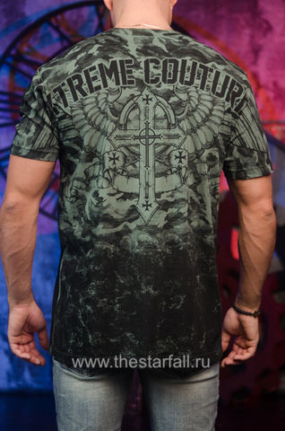 Xtreme Couture | Футболка мужская LOST SOLDIER X1697 от Affliction спина на модели