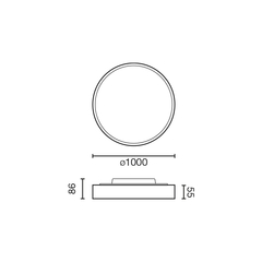 DOMIO Потолочный светильник Ш1000 95W черный OPAL 4000K CRI80 DALI