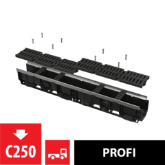 Alcaplast AVZ103-R403 Дренажный канал 100 мм с металлической рамой и решеткой из композитного материала, класс С250 фото