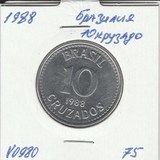 V0980 1988 Бразилия 10 крузадо V0980 1988 Бразилия 10 крузадо