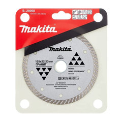 Алмазный диск сплошной рифлёный по граниту Turbo 125x22,23 Makita B-28058