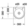 Duravit Architec 766350009 Раковина для рук, без перелива, с 1 отв. под смес. слева, 360x380мм, цвет: белый
