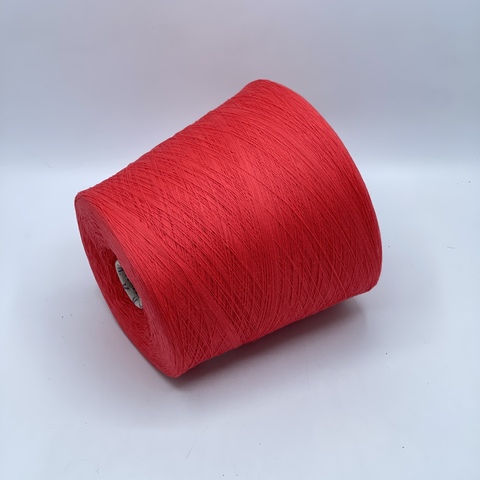 Бобинная пряжа,Cotton combed, 1693м. 100%Хлопок, Кораллово-красный(465), 39171
