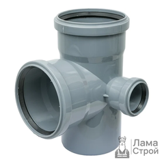 Крестовина ПВХ 110 × 110 × 50/90 двухплоскостная безнапорная правая серая