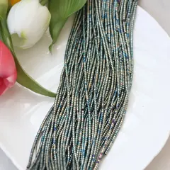 Бусины стеклянные, микс с покрытием, цилиндр, 2 мм, К166
