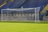 Ворота футбольные алюминиевые FIFA 7.32 х 2.44 м. (профиль d=100мм) подъемная задняя рама, растяжки, со стаканами для бетонирования (пара)