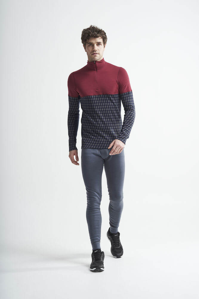 Craft Merino 240 термобелье рубашка c шерстью мужская красная-синяя - 5