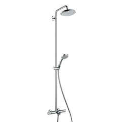 Hansgrohe Croma 27223000 Душевая система с термостатом и изливом внешнего монтажа 158,1 см с верхней лейкой 22х22 см фото