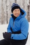 Утеплённый прогулочный лыжный костюм Nordski Montana Premium Blue-Black мужской с лямками