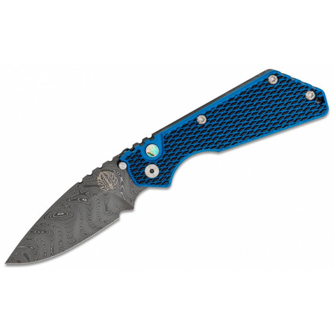 Автоматический нож Pro-Tech 2434-DM Strider SnG Blue/Black G10, Дамаск