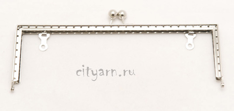 Фермуар Prym Lucia, цвет светлого металла, прямоугольный с шариками, размер 23*10 см, код 615151