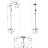 Hansgrohe Croma 27223000 Душевая система с термостатом и изливом внешнего монтажа 158,1 см с верхней лейкой 22х22 см