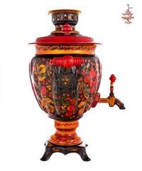 Самовар электрический 3л с росписью Авторская хохлома
