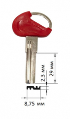 FUARO-2 2 паза Пластик Красный (29*8,75*2,3) ст. AP-1D  14403