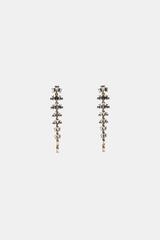 ZARA МЕТАЛЛИЧЕСКИЕ СЕРЬГИ СО СТРАЗАМИ, ЗОЛОТИСТЫЙ