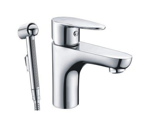WasserKRAFT Leine 3508 Смеситель для раковины с гигиеническим душем, цвет: хром