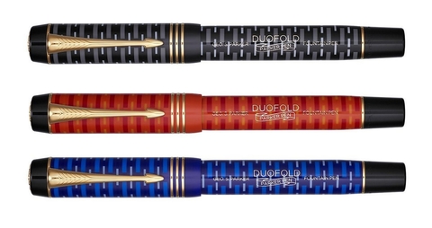 Ручка перьевая Parker Duofold 100th Anniversary LE, Black GT, F (2123547)