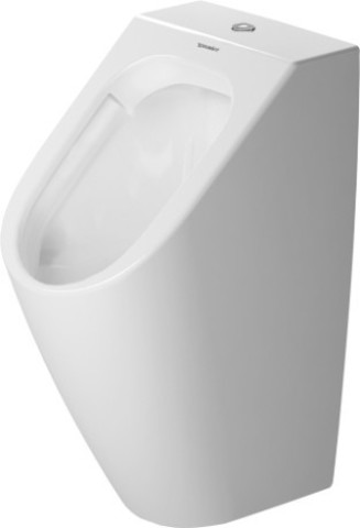 Duravit ME by Starck 2815302007 Писсуар Rimless, без смывного края,подача воды сверху, с вытяж., сток внутр. верт. или гориз., с крепл. с HygieneGlaze с мушкой