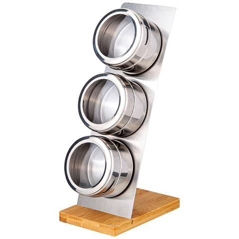 Набор для специй Agness 3 предмета на металлической подставке - купить