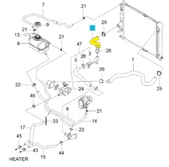 ПАТРУБОК РАДИАТОРА НИЖНИЙ AVEO 1,2 DOHC B12D1 GM