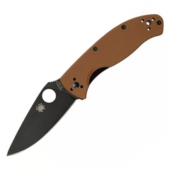 Фото Нож складной Tenacious Spyderco C122GPBBN, рукоять стеклотекстолит G-10, коричневый
