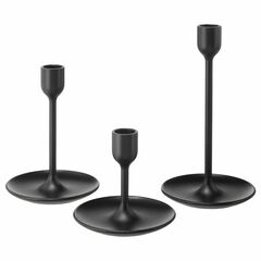 Набор подсвечников IKEA FULLTALIG (ФУЛЛТАЛИГ), Черный, Металл, 3 шт