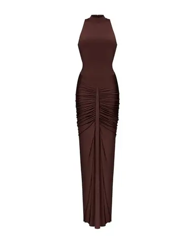 Иви макси (Ivy maxi), платье макси из шоколадного бифлекса