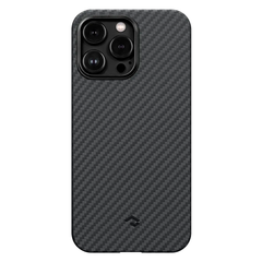 Чехол из арамидного волокна с поддержкой MagSafe PITAKA MagEZ Case 3 1500D для iPhone 14 Pro, Black / Grey Twill (Cаржевое переплетение)