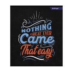 
          Тетрадь 36л., А5, клетка, Alingar "Never give up", скрепка, мелованный картон (стандарт) , блок офсет, 4 дизайна в пленке т/у
