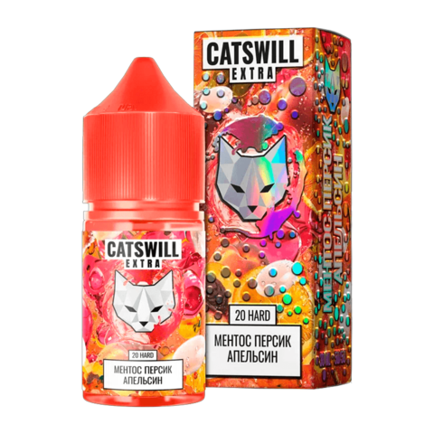 Жидкость CATSWILL EXTRA Salt 2% HARD 30 ml - Ментос Персик Апельсин