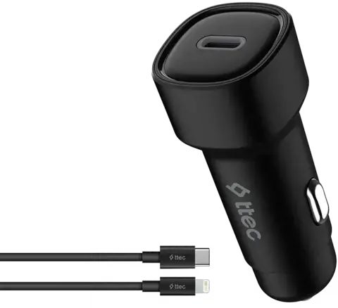 Зарядное устройство TTEC SmartCharger PD USB-C 30W Car Fast Charger с каб USB-C - Lightning, черный