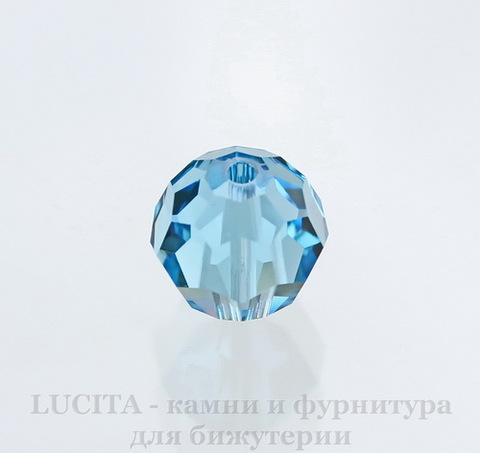 5000 Бусина - шарик с огранкой Сваровски Aquamarine 10 мм