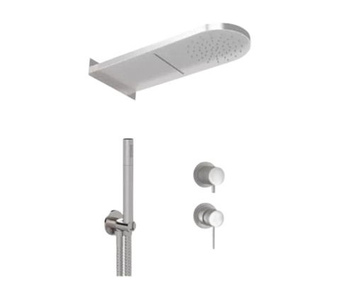 Remer X Style Inox SSX93PS02MMCA Смеситель для душа готовый комплект скрытого монтажа (душевой набор и скрытая часть в комплекте, цвет: нержавеющая сталь