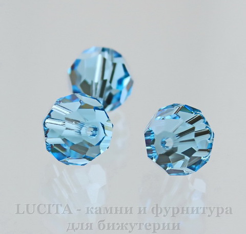 5000 Бусина - шарик с огранкой Сваровски Aquamarine 10 мм