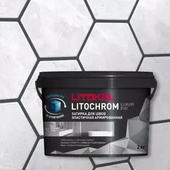 Затирка швов цементная Litokol Litochrom 1-6 Luxury Evo LLE.140 мокрый асфальт, ведро 2 кг