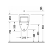 Duravit Starck 3 822350007 Писсуар подача воды сверху, с вытяжкой, сток внутренний вертикальный или горизонтальный, включая крепление, модель с „мушкой“, 330x3507
