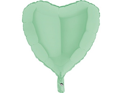 Шар Г 18''/46 см, Сердце, Матовый, Зеленый (Green), 1 шт.