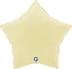 Шар Г 18''/46 см, Звезда, Матовый, Сливочное масло, 1 шт.